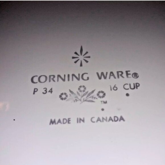 Vintage 60s Corning Ware Canada P-34 Dutch Oven Casserole Pyrex Lid 4 Qt P-34-B - Picture 8 of 9